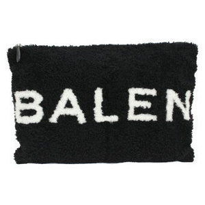 Balenciaga Shearling Pouch Black Mouton Clutch Bag Boa